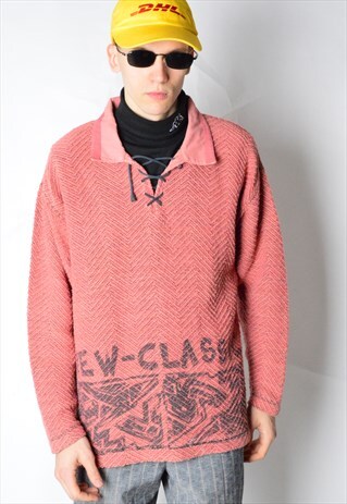 VINTAGE 80S SALMON PINK THICK SHIRT