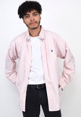 VINTAGE 90'S POLO RALPH LAUREN PALE PINK SHIRT