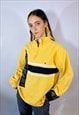 VINTAGE SIZE L TOMMY HILFIGER REWORK SWEATSHIRT IN YELLOW