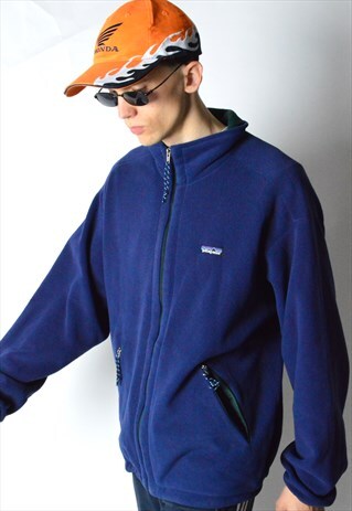 VINTAGE 90S NAVY BLUE PATAGONIA FLEECE JACKET