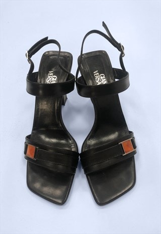 toe square asos marketplace strappy sandal 90s heels leather shoes