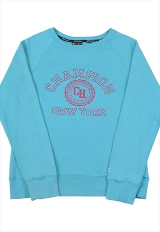 VINTAGE CHAMPION NEW YORK SWEATSHIRT BLUE LADIES MEDIUM