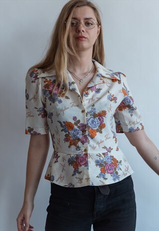 VINTAGE 70S BOHO SHIRT IN FLORAL