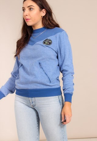 VINTAGE 90S LACOSTE SWEATSHIRT IN BLUE
