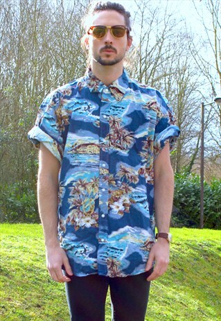 VINTAGE 90S HAWAIIAN USA SHIRT - XXL - FESTIVAL