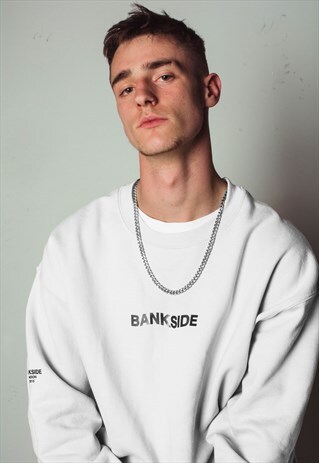 BANKSIDE OVERSIZED WAVY SWEATSHIRT WHITE