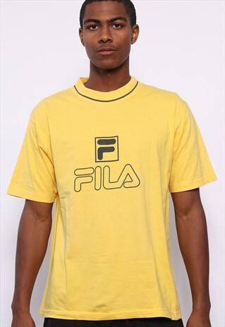 VINTAGE FILA BIG LOGO T-SHIRT YELLOW