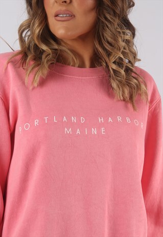 SWEATSHIRT JUMPER OVERSIZED PORTLAND HARBOR PRINT UK 14 CKHO