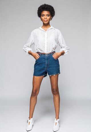 WHITE EYELET BLOUSE