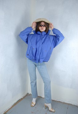 Vintage 90's ski bomber cool warm workwear jacket in purple