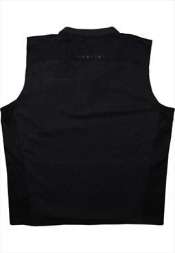 Vintage 90's Oakely Gilet Vest Sleeveless Full Zip Up Black