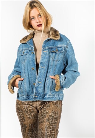 VINTAGE 80S LEE BLANKET DENIM JACKET / S0238
