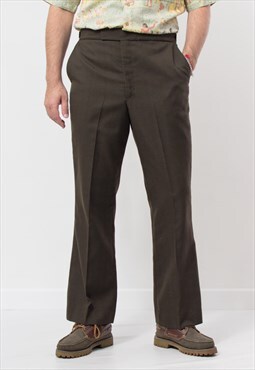 Vintage 60's tailored pants in brown formal trousers men