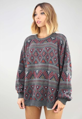 VINTAGE OVERSIZED PATTERNED JUMPER