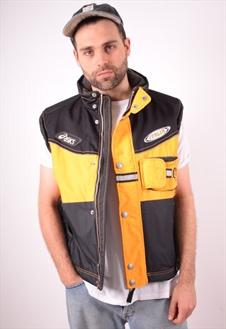 ASICS MENS VINTAGE GILET XL BLACK 90S