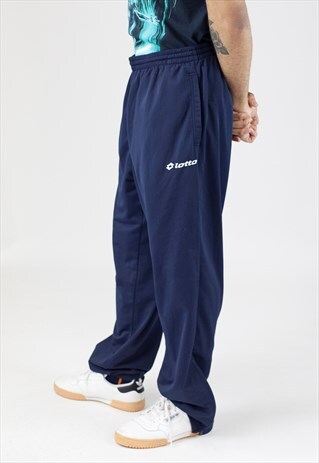VINTAGE 90'S LOTTO NAVY TRACKSUIT BOTTOMS