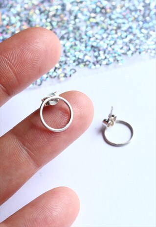 SILVER HOOP EARRING STUDS