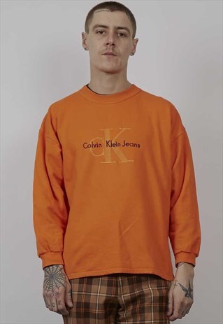 VINTAGE 90'S CALVIN KLEIN ORANGE SWEATER