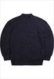 Vintage  LL Sweatshirt Heavyweight Crewneck Plain Navy Blue