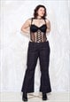 VINTAGE Y2K CORSET TOP IN BLACK MESH