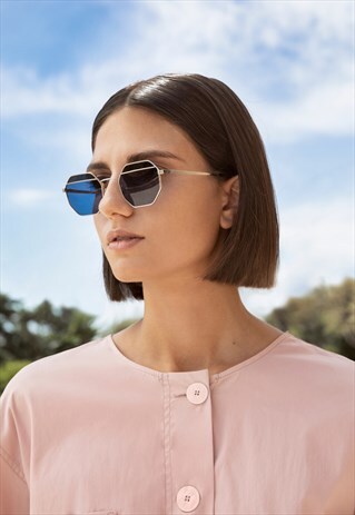 LAS VEGAS BLUE POLYGON SUNGLASSES