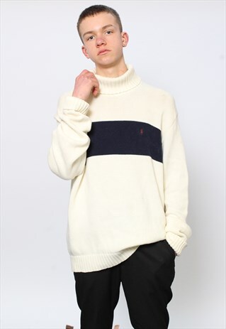 VINTAGE RALPH LAUREN ROLL NECK KNIT JUMPER