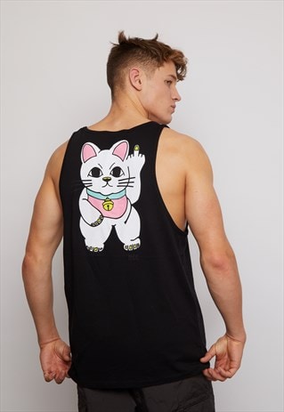 CHEEKY CAT BACK PRINT VEST