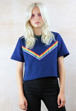 INDIGO RAINBOW SWEAT BOX TOP