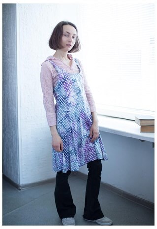 VINTAGE 80'S ACID WASH STAR PRINT MINI DRESS