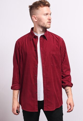 VINTAGE CORDUROY CORD SHIRT RED