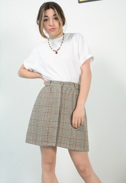 Vintage 90s Tartan Pleated Skirt 