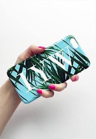 PALM LEAF PRINT MONOGRAM PHONE CASE