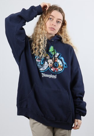 VINTAGE DISNEY XL BLUE PRINTED HOODIE