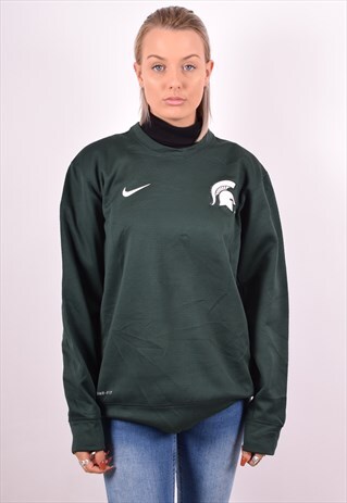 NIKE WOMENS VINTAGE SWEATSHIRT JUMPER MEDIUM GREEN 90S