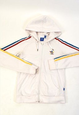 Vintage 90s Adidas White Logo Zip Up Hoodie 