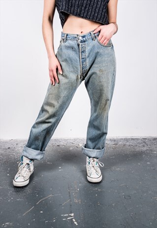 VINTAGE BLUE LEVI'S PATTERNED MOM JEANS