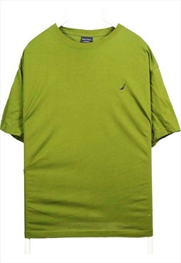 Vintage 90's Nautica T Shirt Short Sleeve Cotton Green