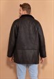 VINTAGE 80'S MEN SHEEPSKIN COAT IN BLACK