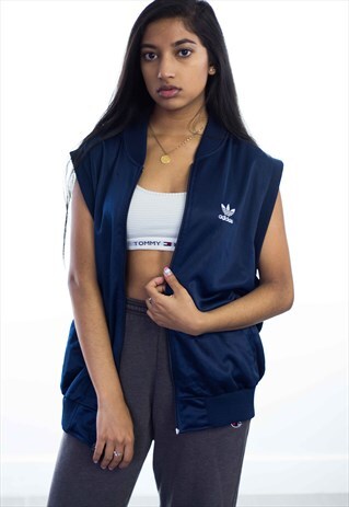 VINTAGE ADIDAS JACKET LOGO SLEEVELESS 90S X 10