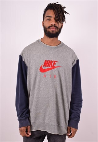 NIKE MENS VINTAGE SWEATSHIRT JUMPER XXL GREY 90S