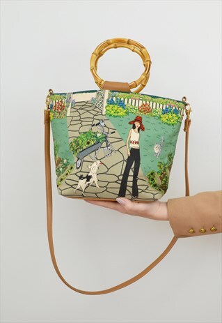 BAMBOO HANDLE SHOPPER