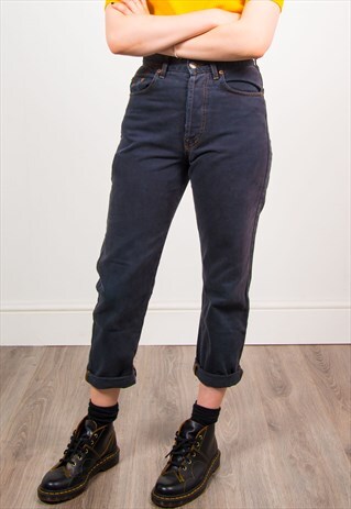 VINTAGE 90'S DARK GREY HIGH WAIST MOM JEANS