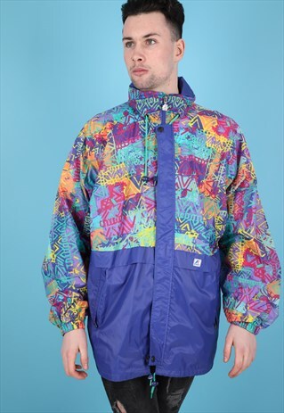 VINTAGE PATTERNED WINDBREAKER JACKET NJ230