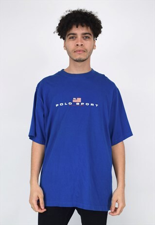 VINTAGE 90'S POLO SPORT BLUE T-SHIRT