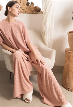 Oversized comfort stretch-jersey top and Relaxed-fit trouser