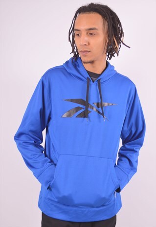 VINTAGE REEBOK HOODIE JUMPER BLUE