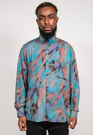 VINTAGE 90'S ABSTRACT PATTERN LONG SLEEVE SHIRT