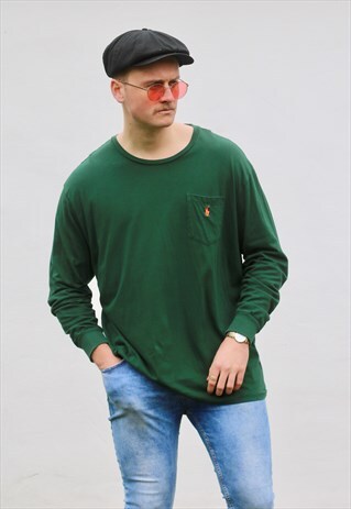 RALPH LAUREN USA EMERALD GREEN LIGHTWEIGHT SWEATSHIRT