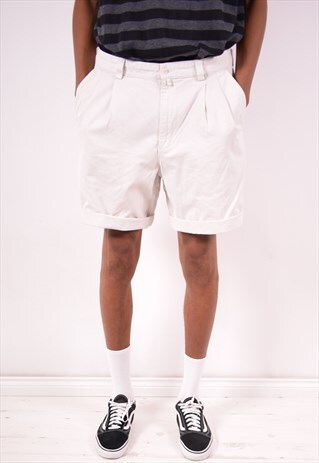 LACOSTE MENS VINTAGE SHORTS W36 WHITE 90S