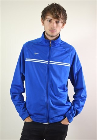90S VINTAGE NIKE BLUE & WHITE TRACK JACKET